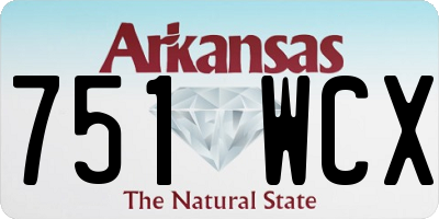 AR license plate 751WCX
