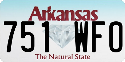 AR license plate 751WFO