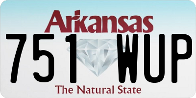 AR license plate 751WUP