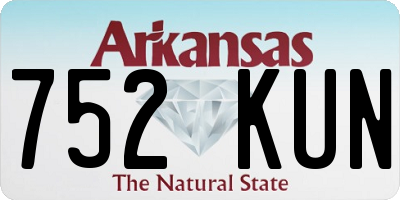 AR license plate 752KUN