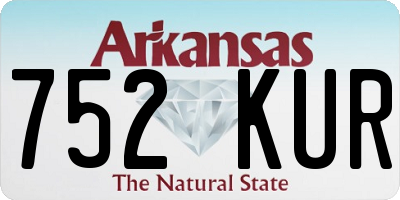 AR license plate 752KUR