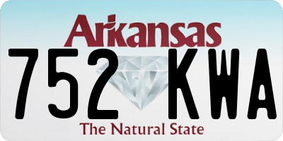 AR license plate 752KWA