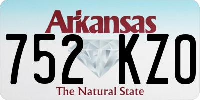 AR license plate 752KZO