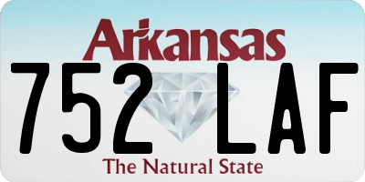 AR license plate 752LAF