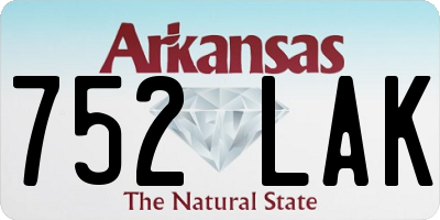 AR license plate 752LAK