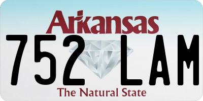 AR license plate 752LAM