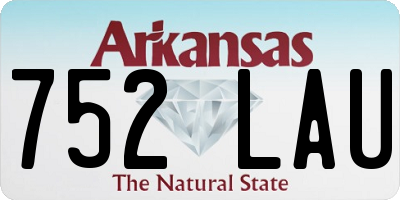 AR license plate 752LAU