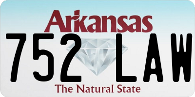 AR license plate 752LAW