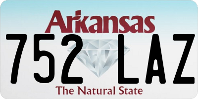 AR license plate 752LAZ