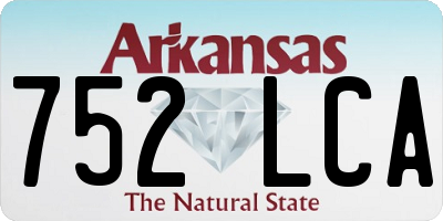 AR license plate 752LCA