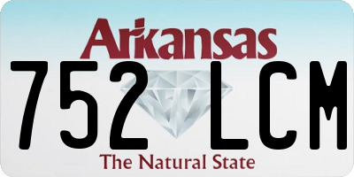 AR license plate 752LCM