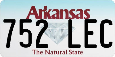 AR license plate 752LEC