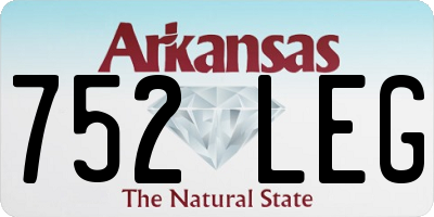 AR license plate 752LEG