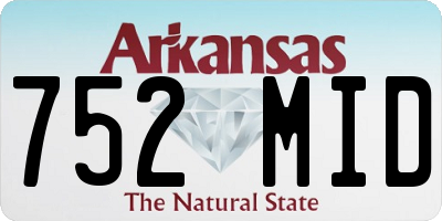 AR license plate 752MID
