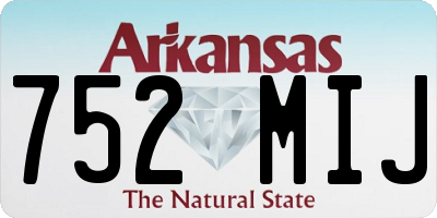 AR license plate 752MIJ