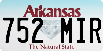 AR license plate 752MIR