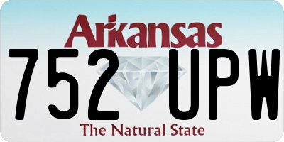 AR license plate 752UPW