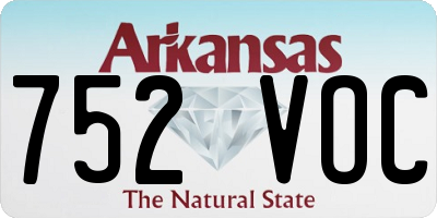AR license plate 752VOC