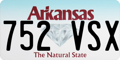 AR license plate 752VSX