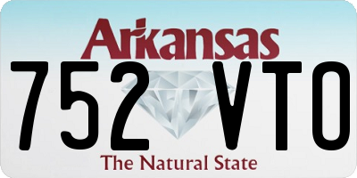 AR license plate 752VTO