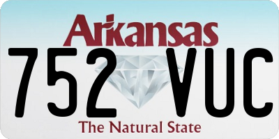 AR license plate 752VUC