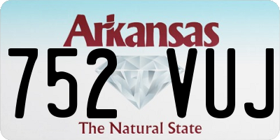 AR license plate 752VUJ