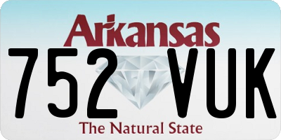 AR license plate 752VUK