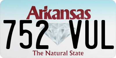 AR license plate 752VUL
