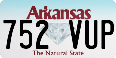 AR license plate 752VUP