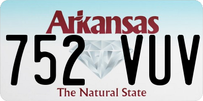 AR license plate 752VUV