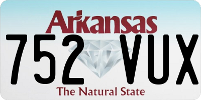AR license plate 752VUX