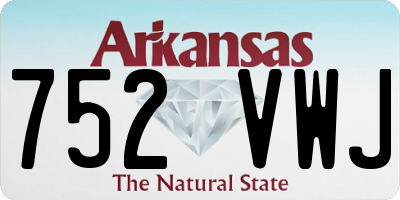 AR license plate 752VWJ