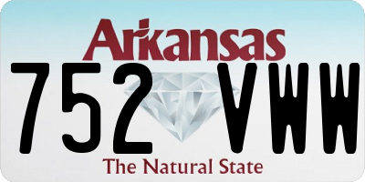 AR license plate 752VWW