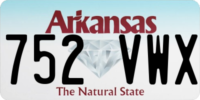 AR license plate 752VWX