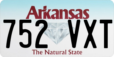 AR license plate 752VXT