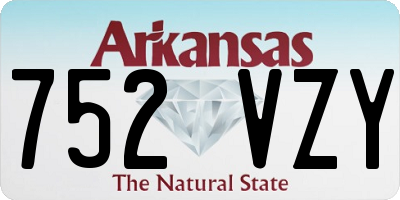 AR license plate 752VZY