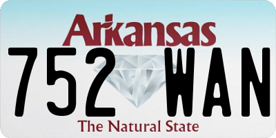 AR license plate 752WAN