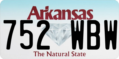 AR license plate 752WBW