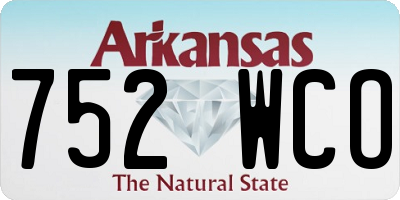AR license plate 752WCO