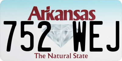 AR license plate 752WEJ