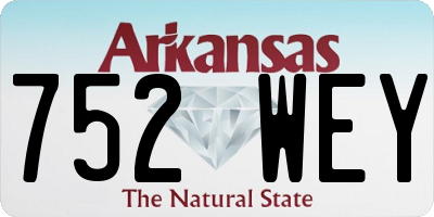 AR license plate 752WEY