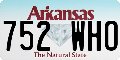 AR license plate 752WHO