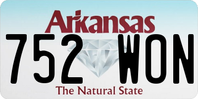 AR license plate 752WON