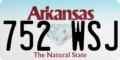 AR license plate 752WSJ