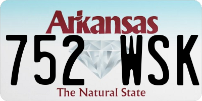 AR license plate 752WSK