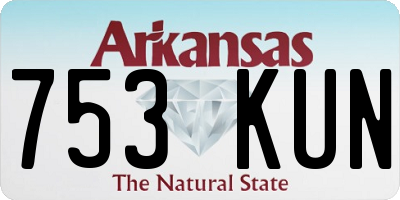 AR license plate 753KUN