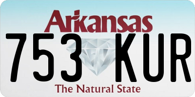 AR license plate 753KUR