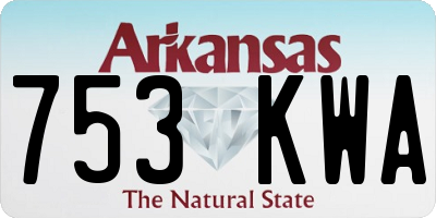 AR license plate 753KWA