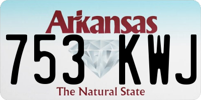 AR license plate 753KWJ