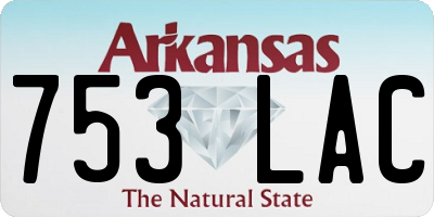 AR license plate 753LAC